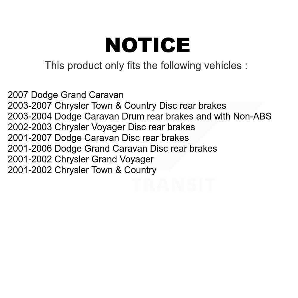 Front Rear Ceramic Brake Pads Kit For Dodge Grand Caravan Chrysler Town & Country Voyager KCX-100182