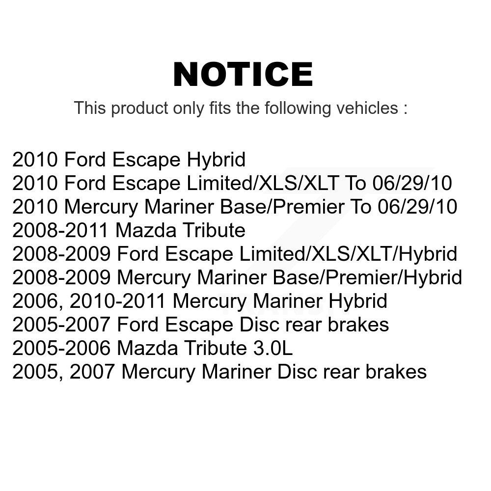 Front Rear Ceramic Brake Pads Kit For Ford Escape Mercury Mariner Mazda Tribute KTC-100033