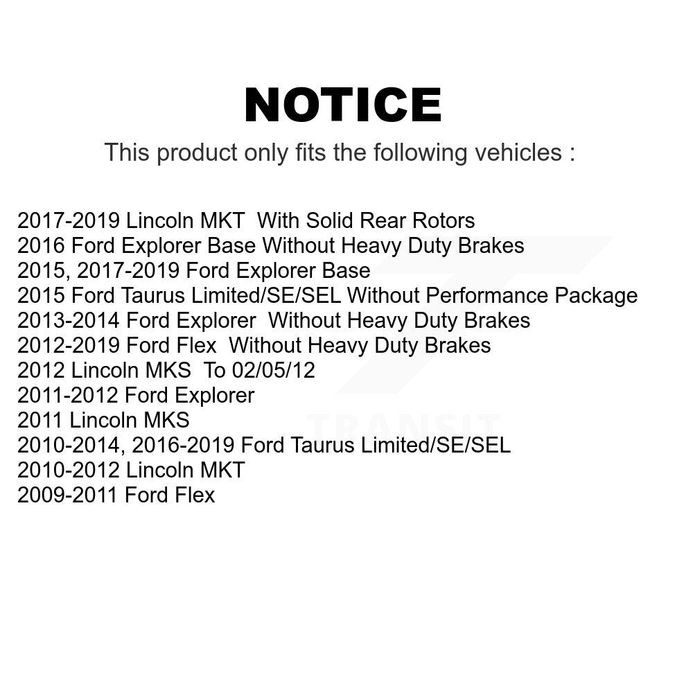 Front Rear Ceramic Brake Pads Kit For Ford Explorer Taurus Flex Lincoln MKT MKS KCX-100003