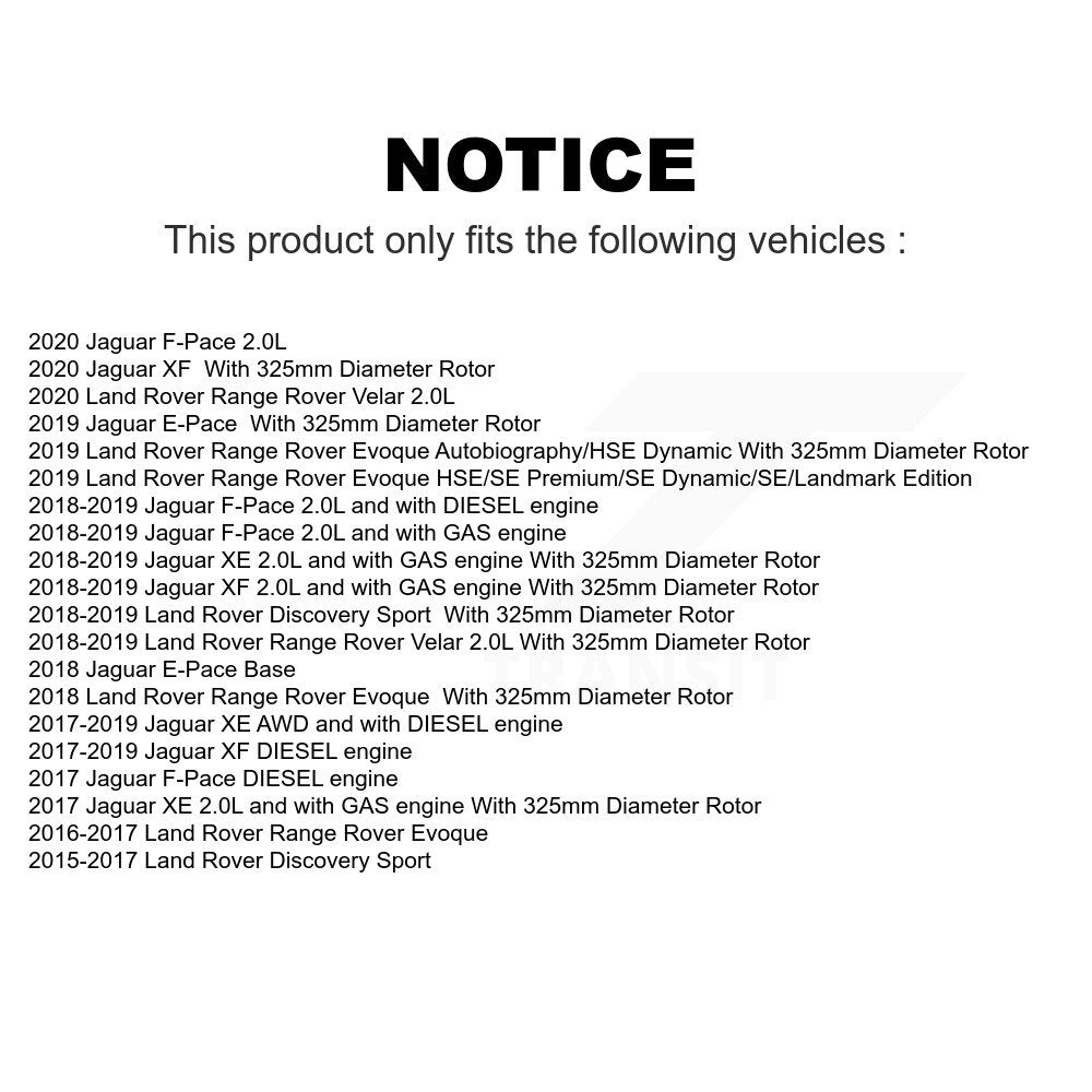 Front Rear Ceramic Brake Pads Kit For Land Rover Jaguar F-Pace Discovery Sport Range Evoque Velar XE XF E-Pace KTC-100555