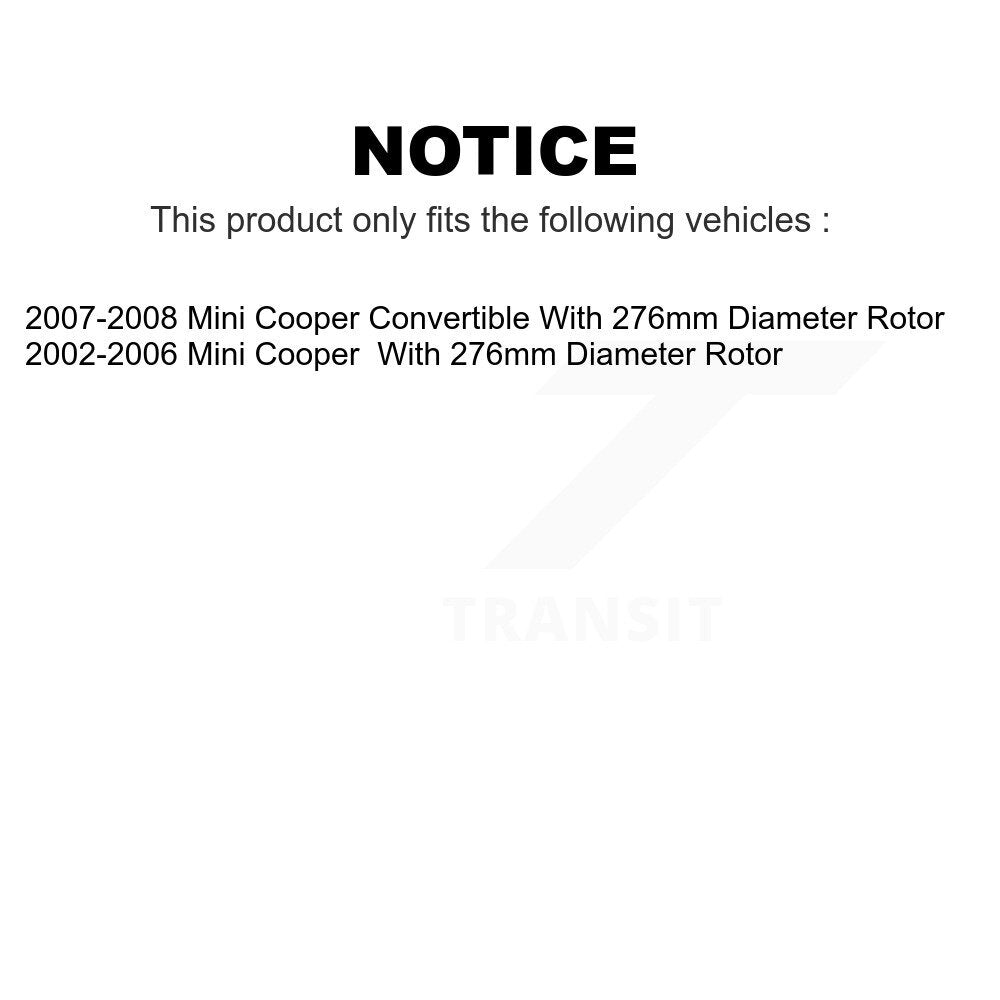 Front Rear Ceramic Brake Pads Kit For Mini Cooper With 276mm Diameter Rotor KCX-100075