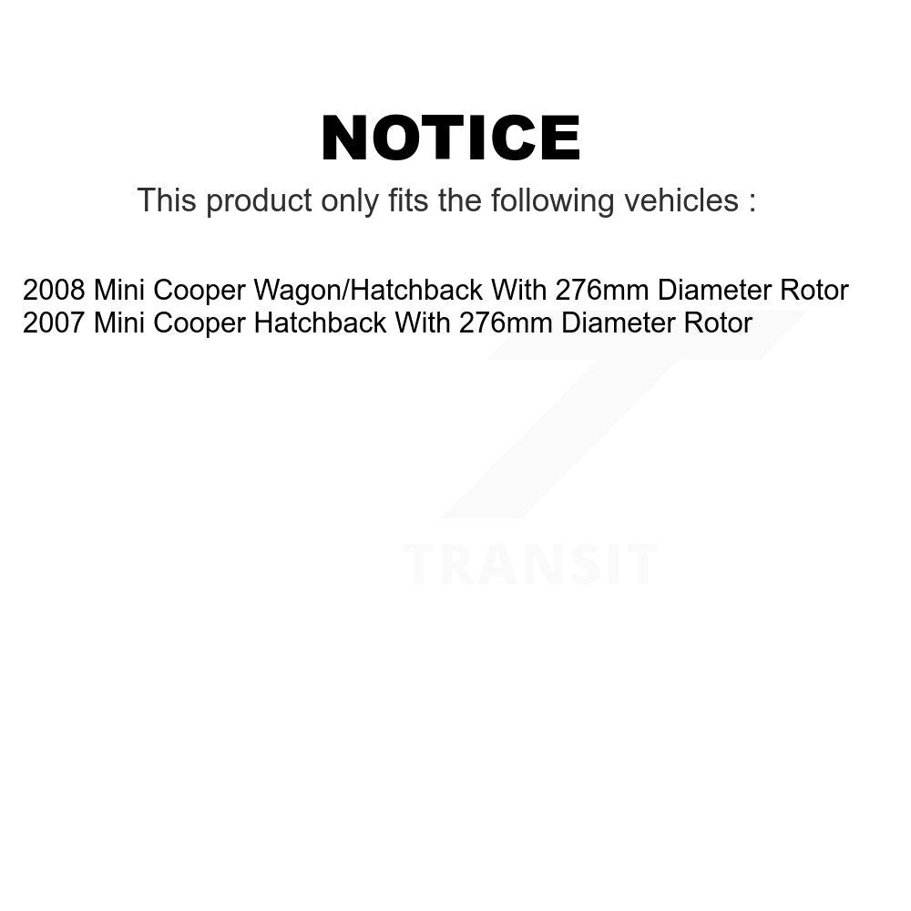Front Rear Ceramic Brake Pads Kit For Mini Cooper With 276mm Diameter Rotor KCX-100076