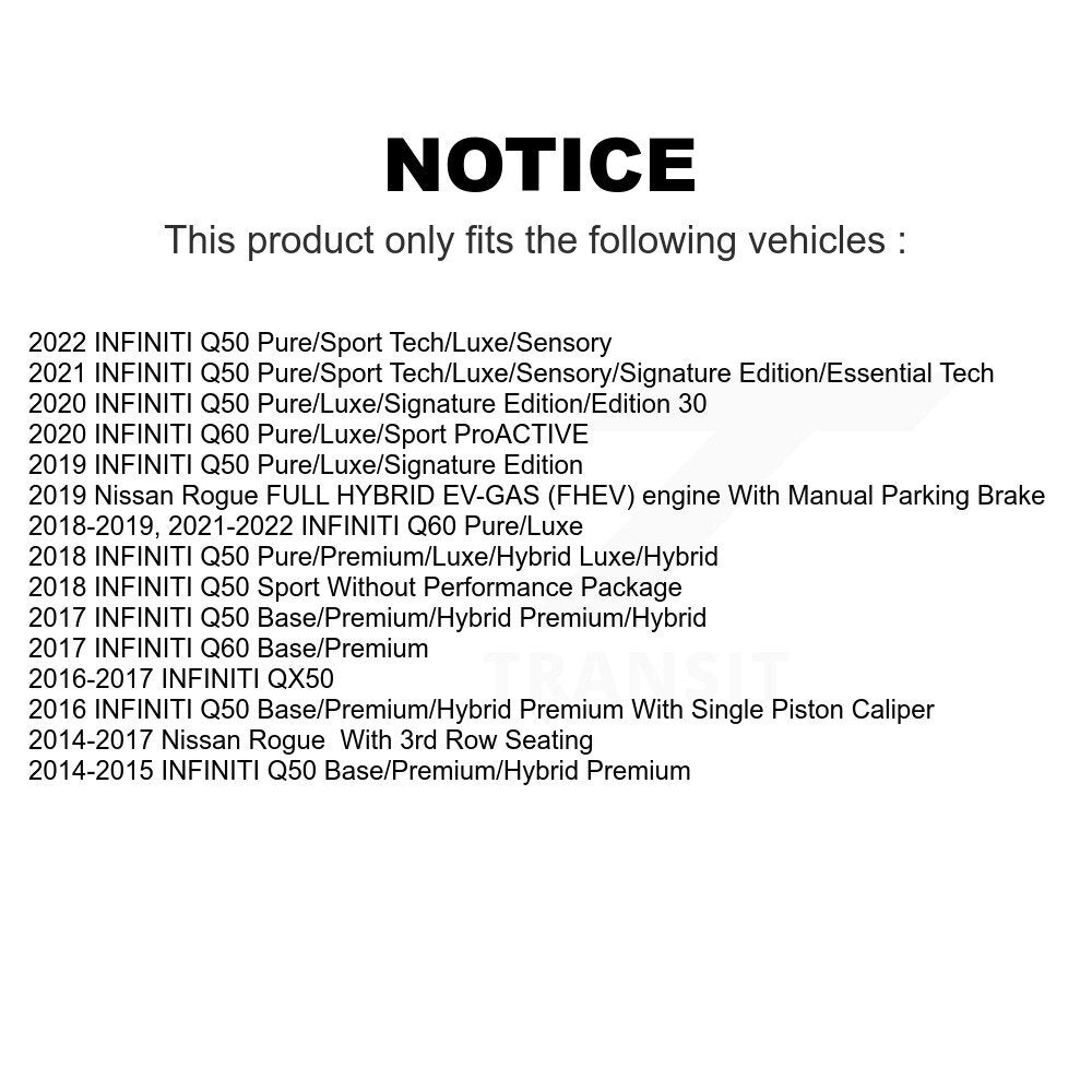 Front Rear Ceramic Brake Pads Kit For Nissan Rogue INFINITI Q50 QX50 Q60 KCX-100322