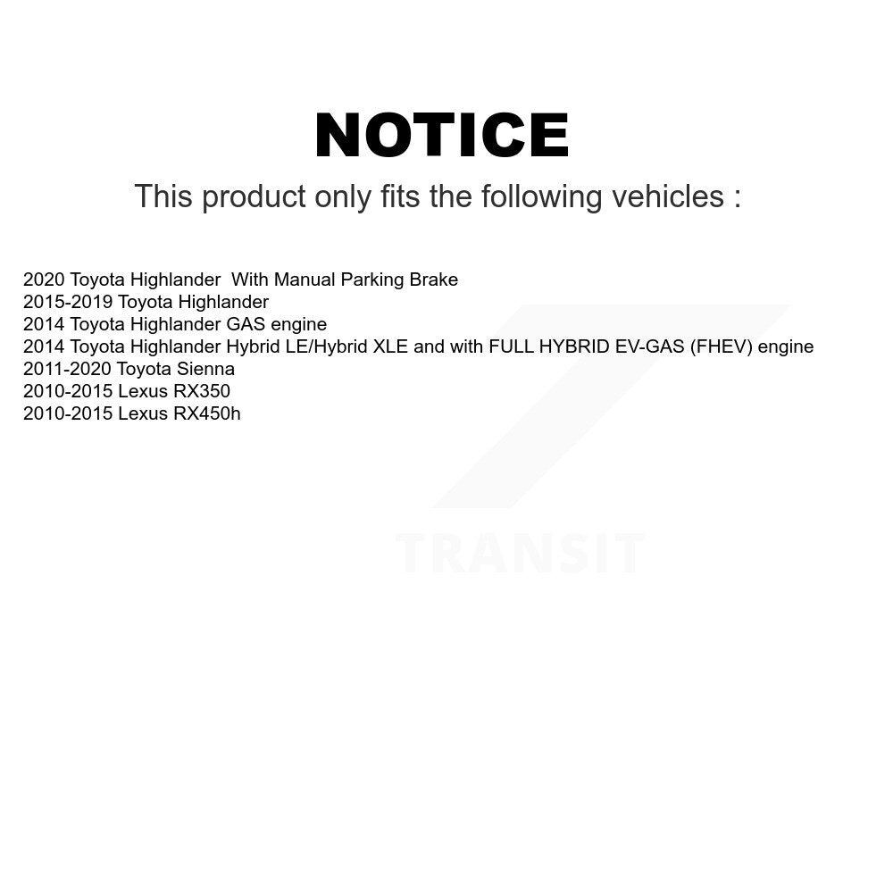 Front Rear Ceramic Brake Pads Kit For Toyota Highlander Sienna Lexus RX350 RX450h KTC-100141