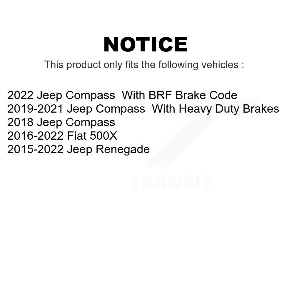 Front Rear Coated Disc Brake Rotors Kit For Jeep Renegade Compass Fiat 500X KG-100860