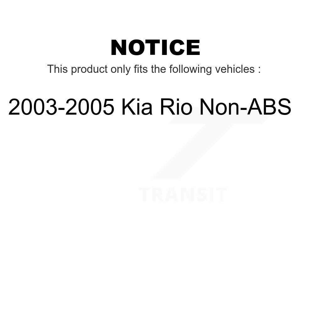 Front Rear Disc Brake Rotors Drums Kit For 2003-2005 Kia Rio Non-ABS K8-102026