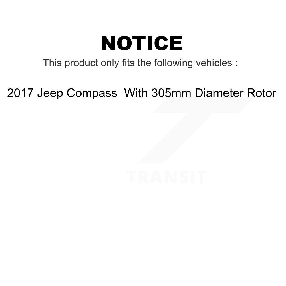 Front Rear Disc Brake Rotors Drums Kit For 2017 Jeep Compass With 305mm Diameter Rotor KG-101523