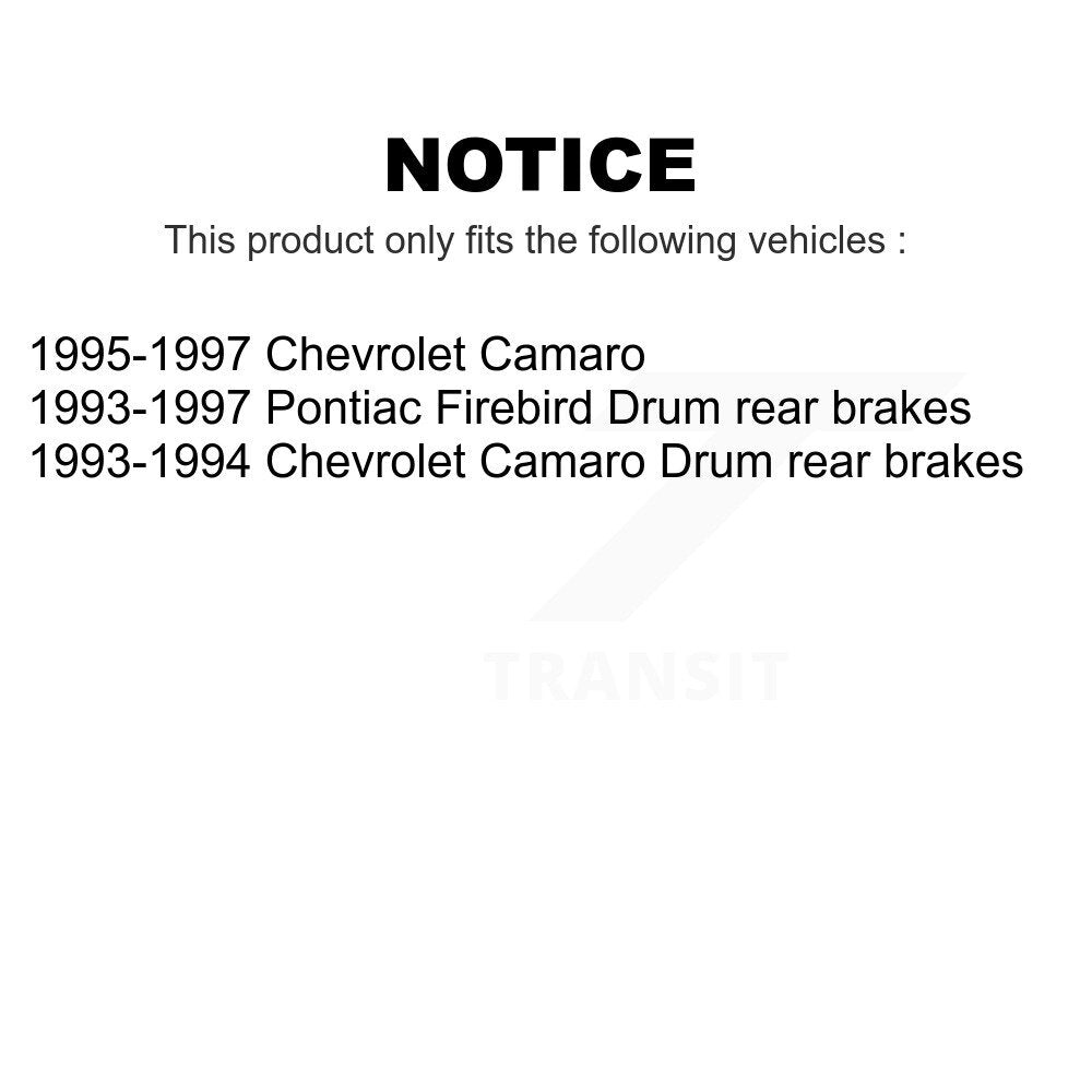 Front Rear Disc Brake Rotors Drums Kit For Chevrolet Camaro Pontiac Firebird K8-102181