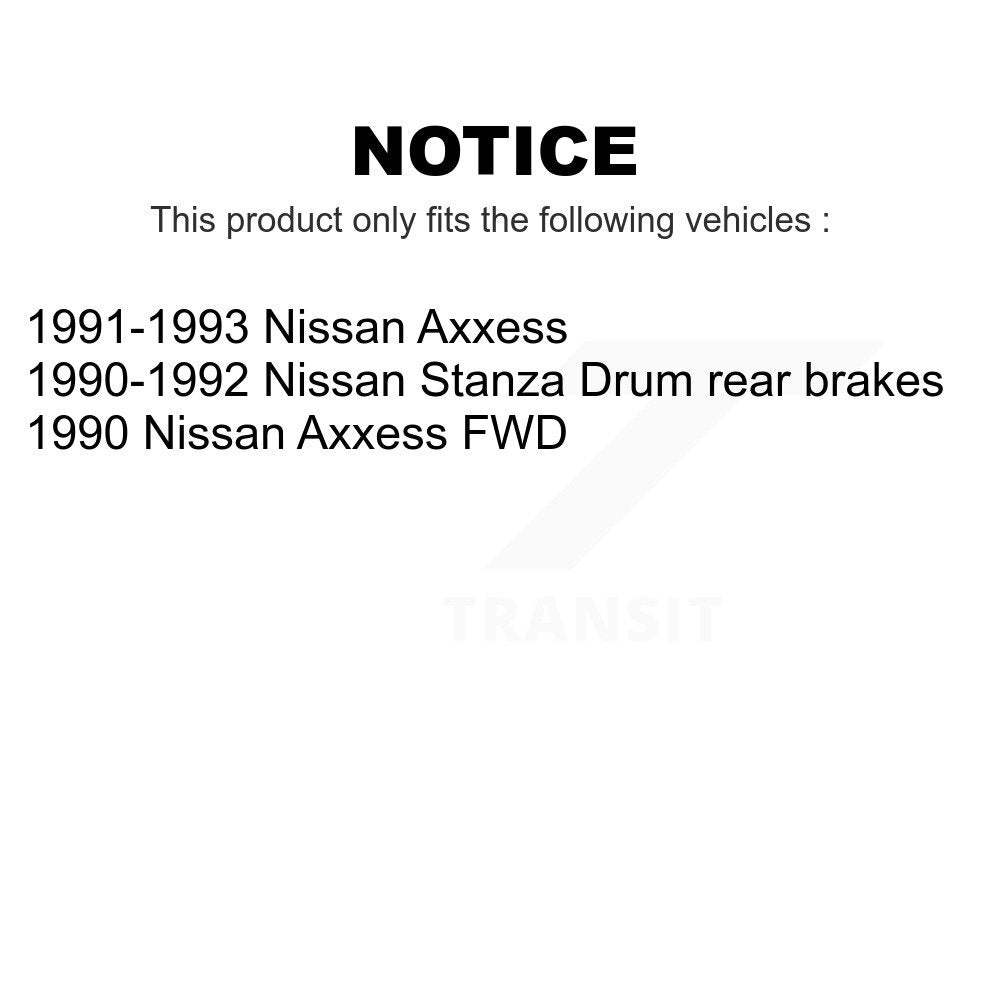 Front Rear Disc Brake Rotors Drums Kit For Nissan Stanza Axxess K8-102057