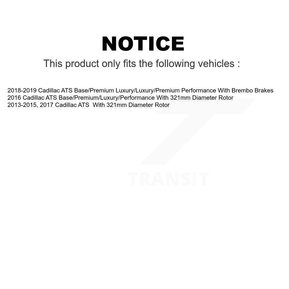 Front Rear Disc Brake Rotors Kit For Cadillac ATS K8-101063