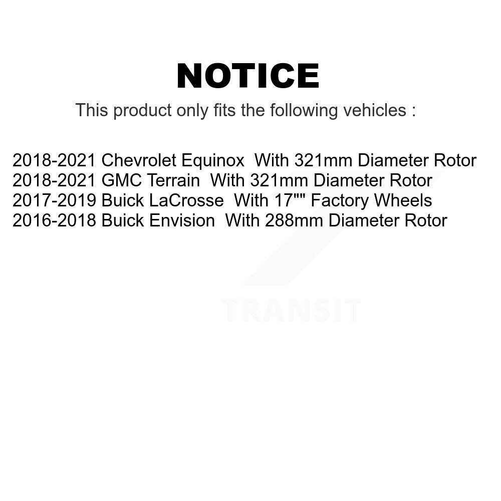 Front Rear Disc Brake Rotors Kit For Chevrolet Equinox GMC Terrain Buick Envision LaCrosse K8-101671