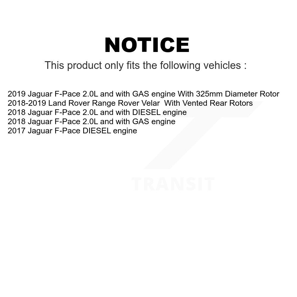 Front Rear Disc Brake Rotors Kit For Jaguar F-Pace Land Rover Range Velar K8-102359