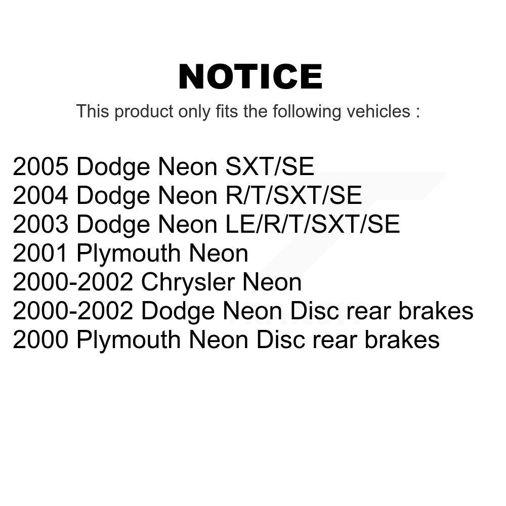 Front Rear Disc Brake Rotors Kit For Neon Dodge Plymouth Chrysler K8-101172