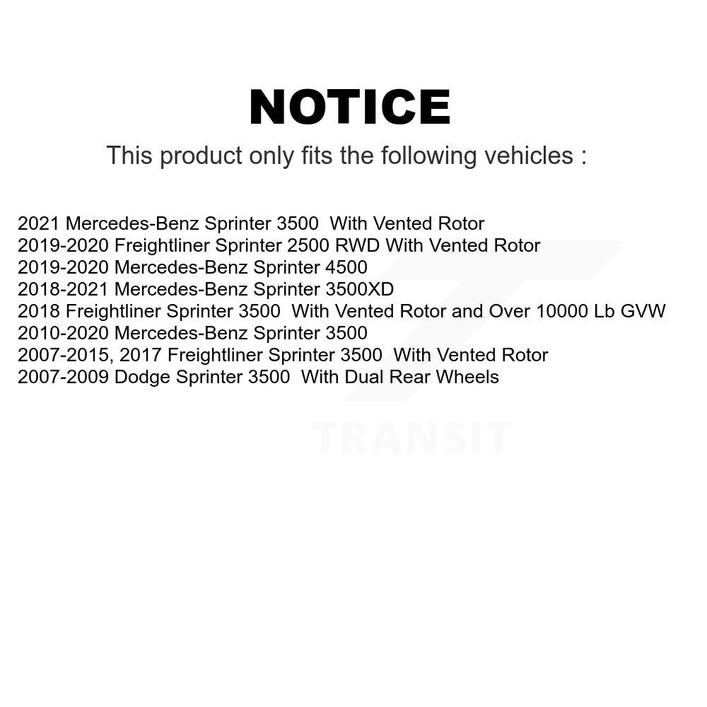 Front Rear Disc Brake Rotors Kit For Sprinter 3500 Mercedes-Benz Freightliner Dodge 2500 4500 3500XD K8-101204