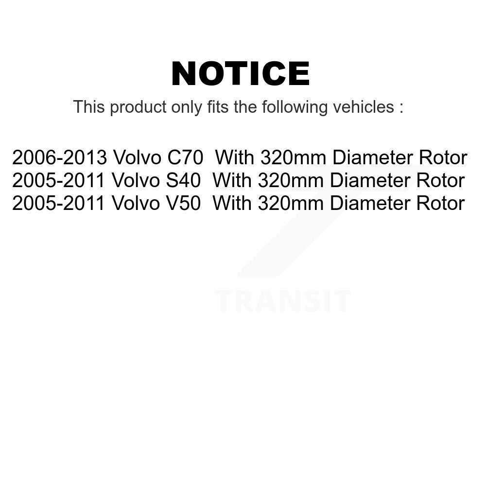Front Rear Disc Brake Rotors Kit For Volvo S40 C70 V50 With 320mm Diameter Rotor K8-101490