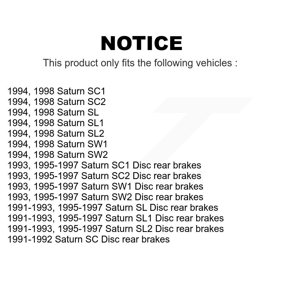 Front Rear Semi-Metallic Brake Pads Kit For Saturn SL2 SL1 SC2 SW2 SC1 SL SW1 SC KPF-100308