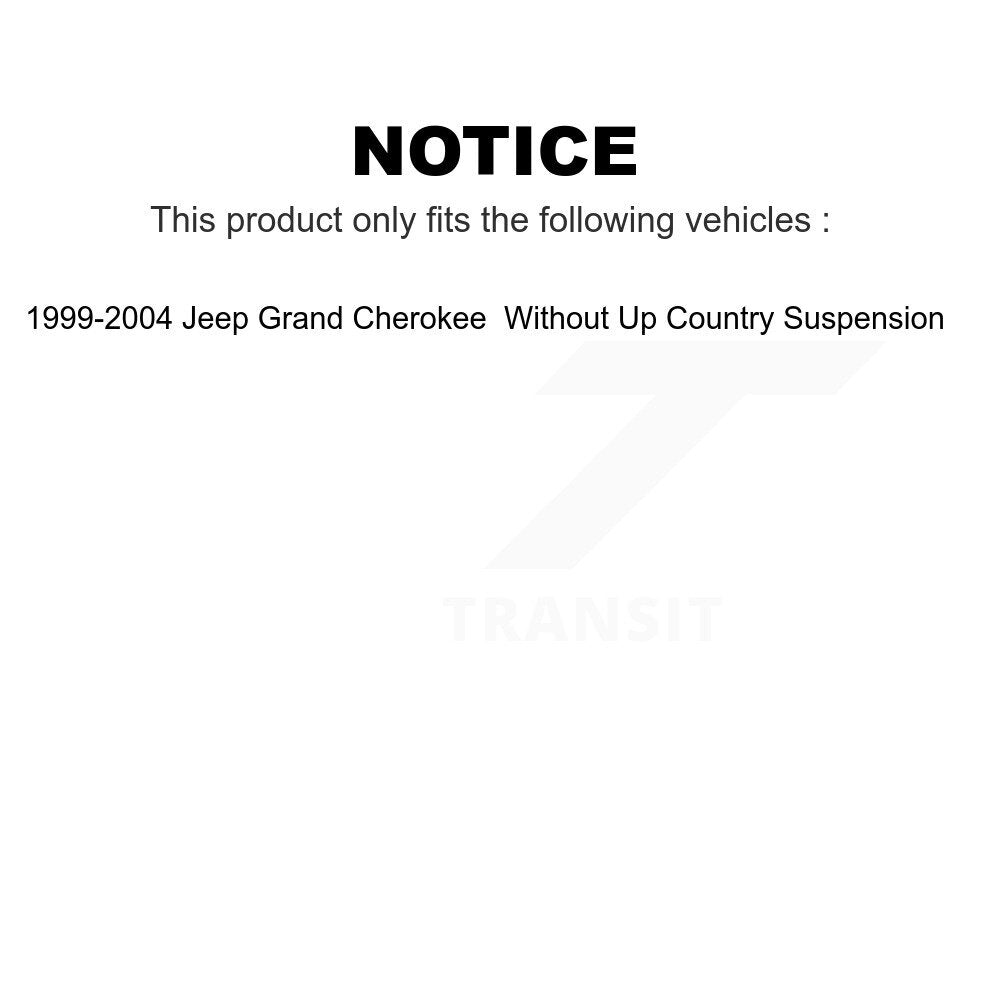 Front Rear Suspension Shock Absorber Kit For 1999-2004 Jeep Grand Cherokee Without Up Country K78-100193