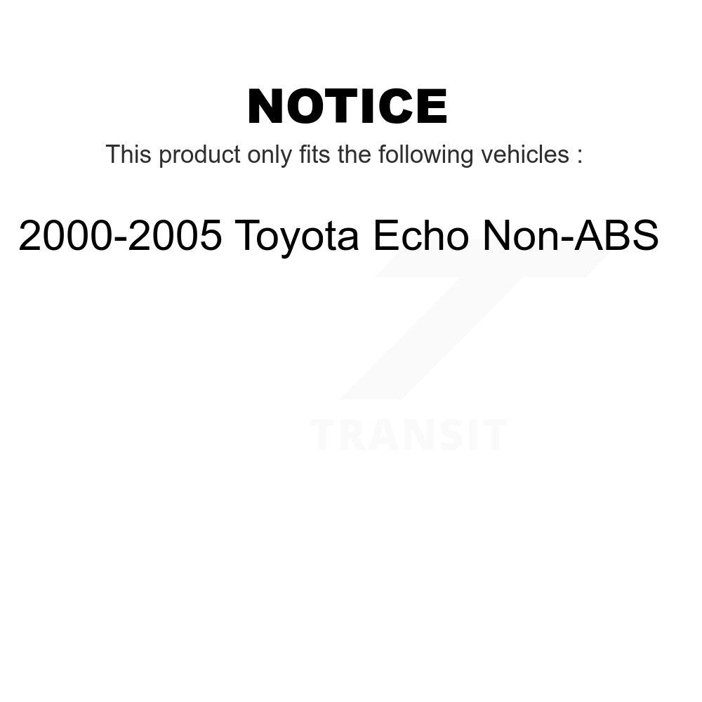 Front Rear Wheel Bearing And Hub Assembly Kit For 2000-2005 Toyota Echo Non-ABS K70-101581