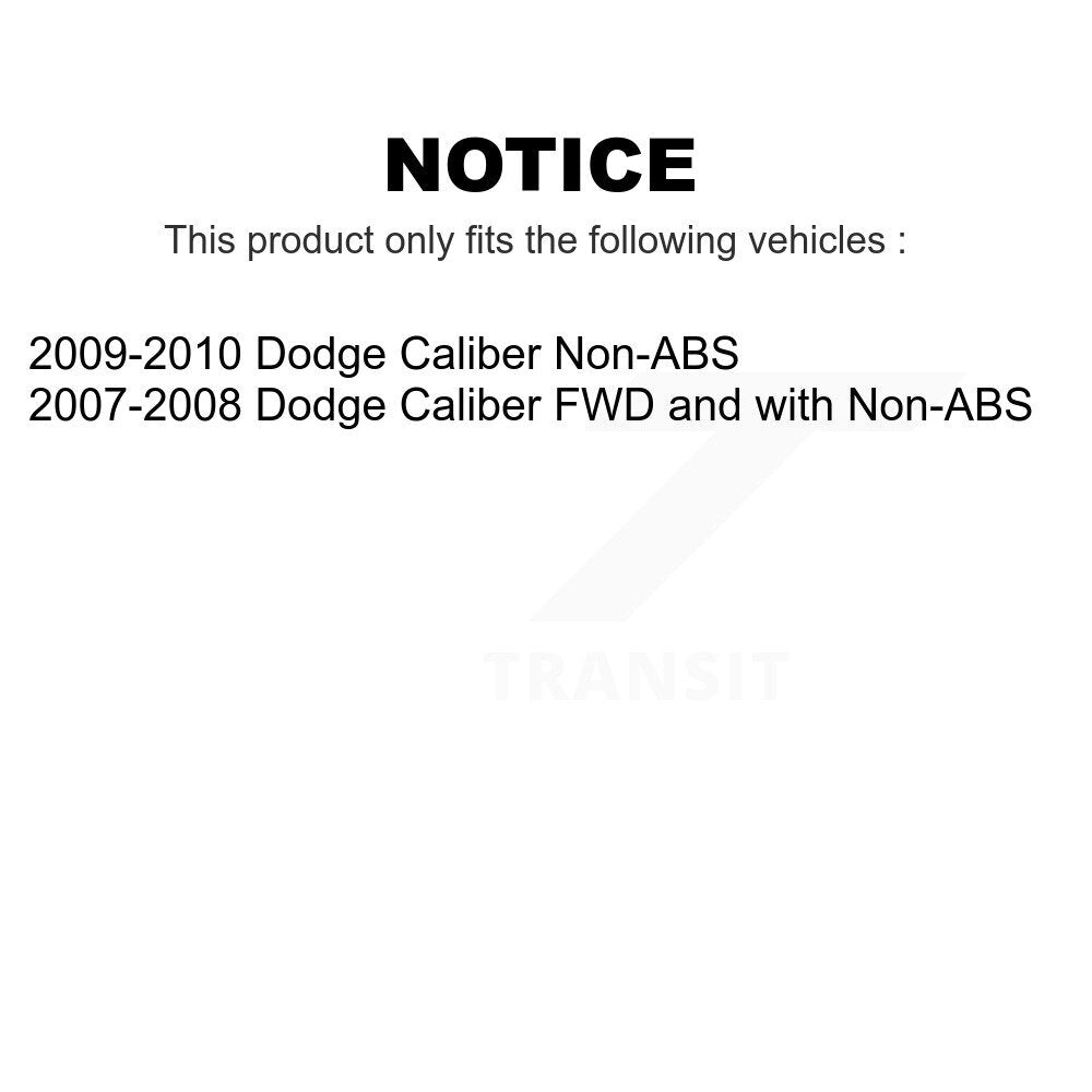 Front Rear Wheel Bearing And Hub Assembly Kit For Dodge Caliber K70-101632