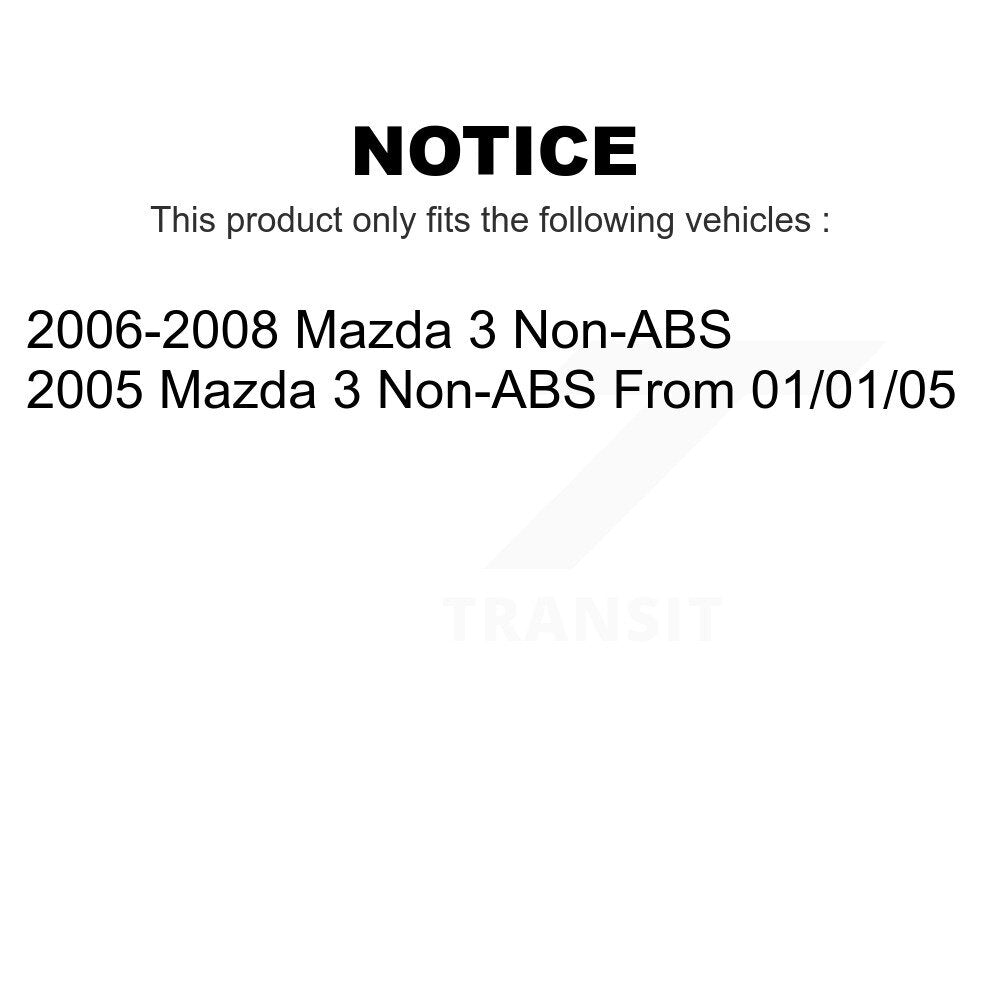Front Rear Wheel Bearing And Hub Assembly Kit For Mazda 3 Non-ABS K70-101531
