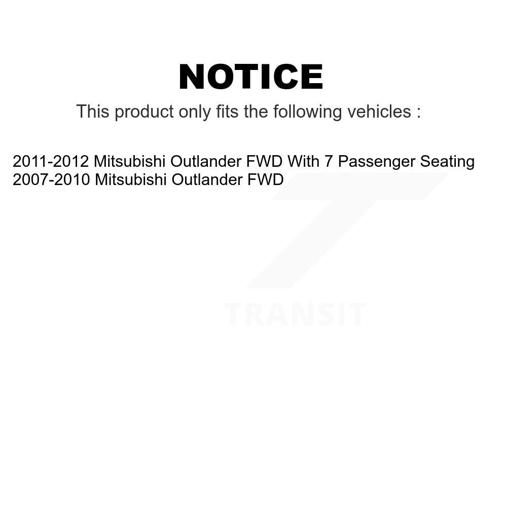 Front Rear Wheel Bearing And Hub Assembly Kit For Mitsubishi Outlander FWD K70-101636