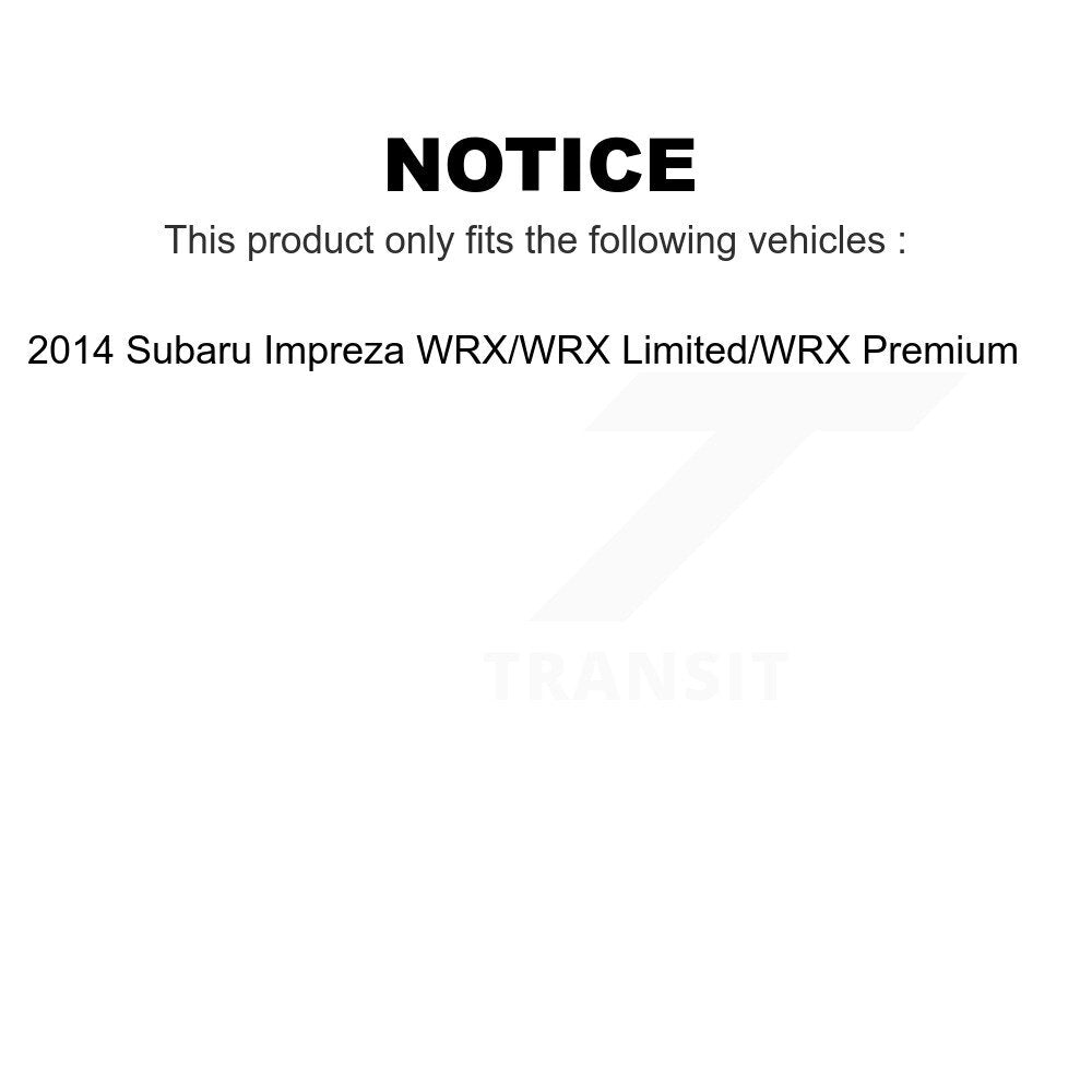 Front Rear Wheel Bearing & Hub Assembly Kit For 2014 Subaru Impreza WRX Limited Premium K70-101218
