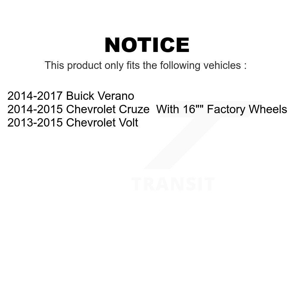 Front Rear Wheel Bearing & Hub Assembly Kit For Chevrolet Cruze Buick Verano Volt K70-101453