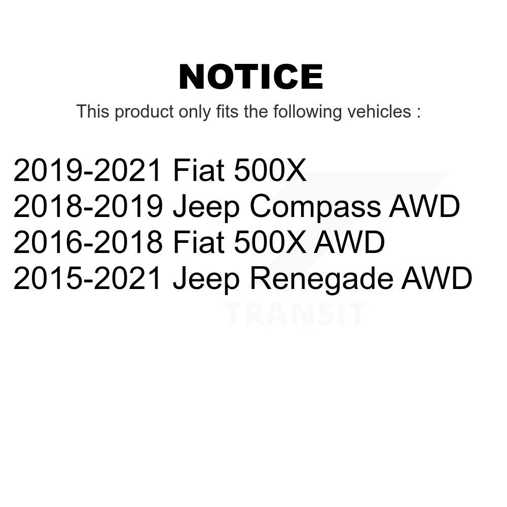 Front Rear Wheel Bearing & Hub Assembly Kit For Jeep Renegade Compass Fiat 500X K70-101927