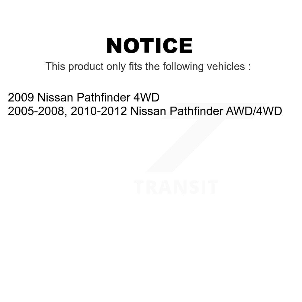 Front Rear Wheel Bearing & Hub Assembly Kit For Nissan Pathfinder K70-101293