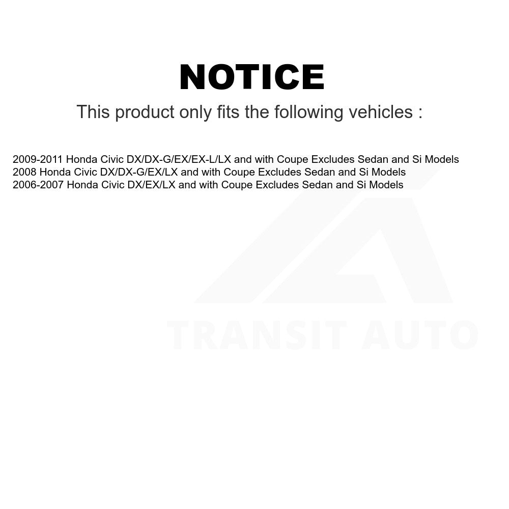 Front Right Suspension Strut Coil Spring Assembly 78A-11814 For Honda Civic Excludes Sedan Si Models