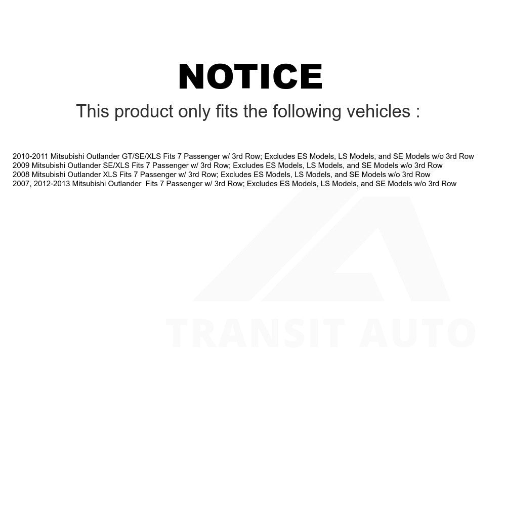 Front Right Suspension Strut Coil Spring Assembly 78A-13236 For Mitsubishi Outlander Fits 7 Passenger w 3rd Row; Excludes ES Models LS SE o Row