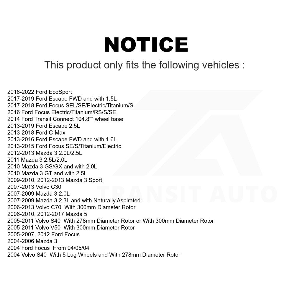 Front Semi-Metallic Disc Brake Pads PPF-D1044 For Ford Escape Focus Mazda 3 Volvo 5 C-Max EcoSport S40 Transit Connect C70 C30 V50 Sport
