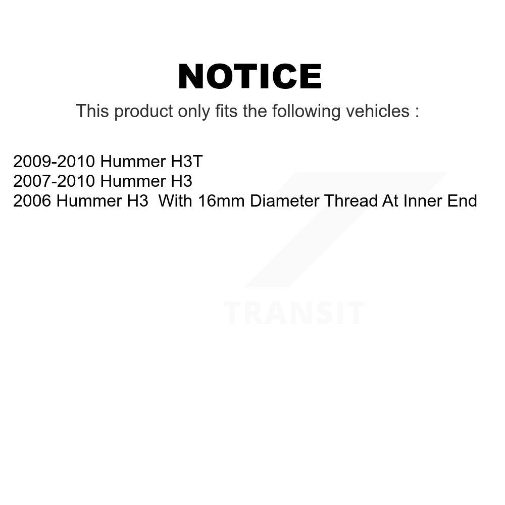 Front Steering Tie Rod End Kit For Hummer H3 H3T KTR-101937