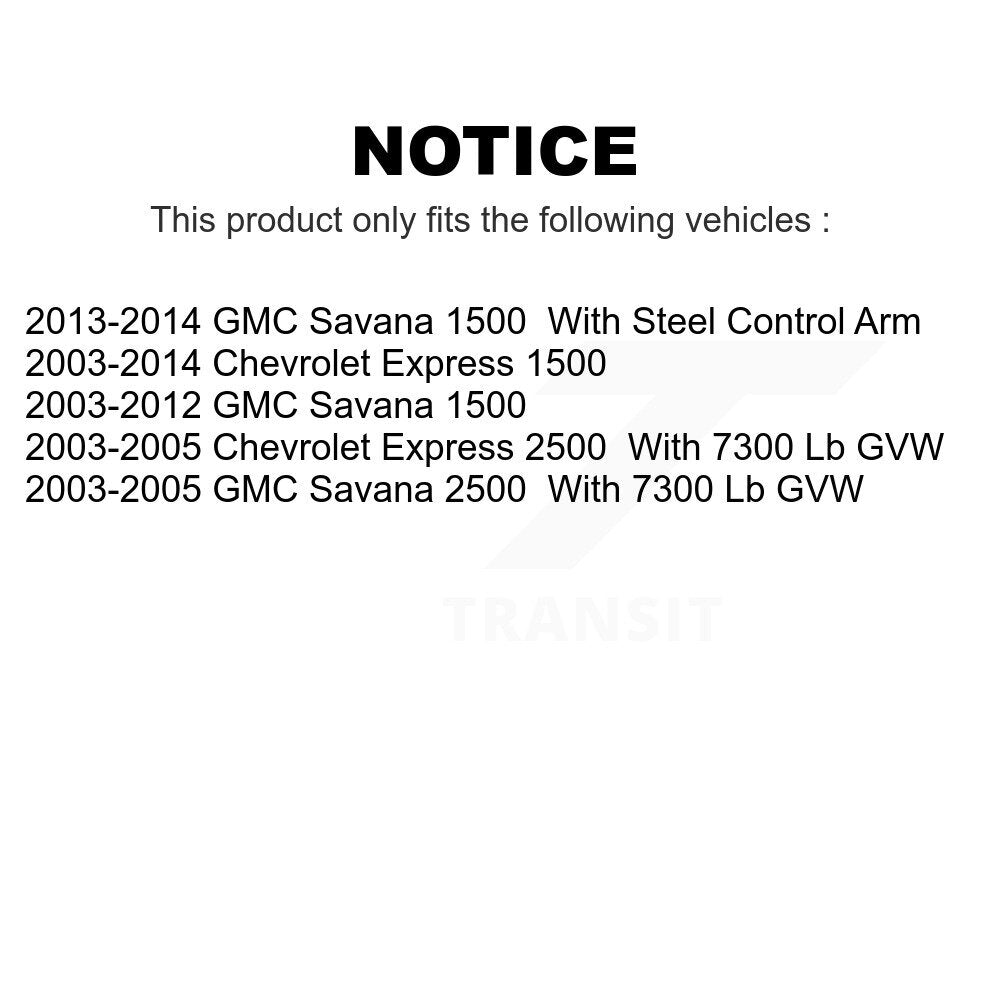 Front Suspension Ball Joint And Tie Rod End Kit For Chevrolet Express 1500 2500 GMC Savana KTR-102365
