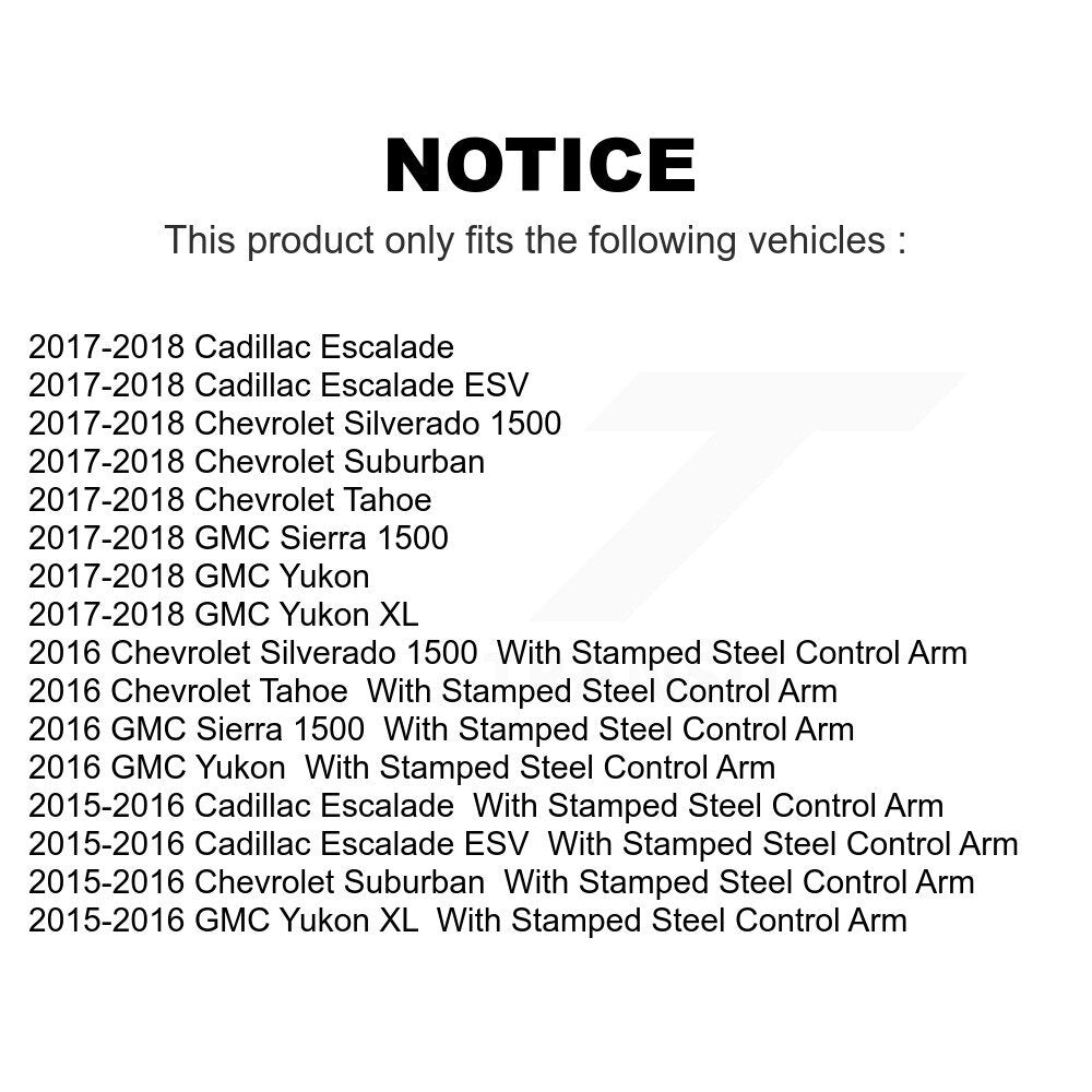 Front Suspension Ball Joints Kit For Chevrolet Silverado 1500 GMC Sierra Tahoe Suburban Cadillac Yukon XL Escalade ESV KTR-104382