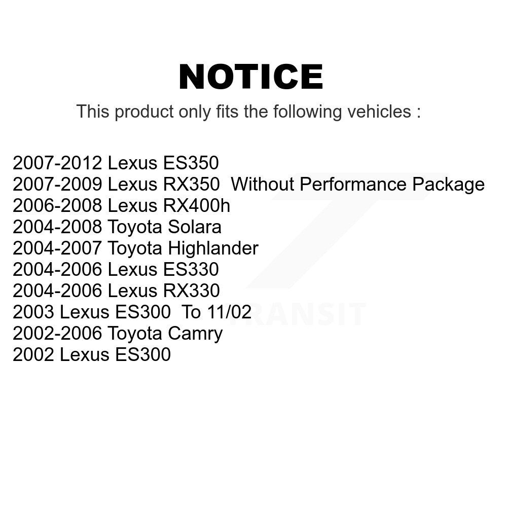 Front Suspension Control Arm And Ball Joint Assembly Kit For Toyota Camry Lexus Highlander ES350 RX350 RX330 Solara ES330 ES300 RX400h KTR-101383
