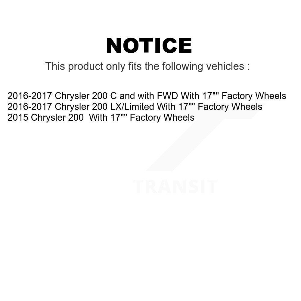 Front Suspension Control Arm And Ball Joint Assembly Stabilizer Bar Link Kit For Chrysler 200 With 17" Factory Wheels KTR-104295