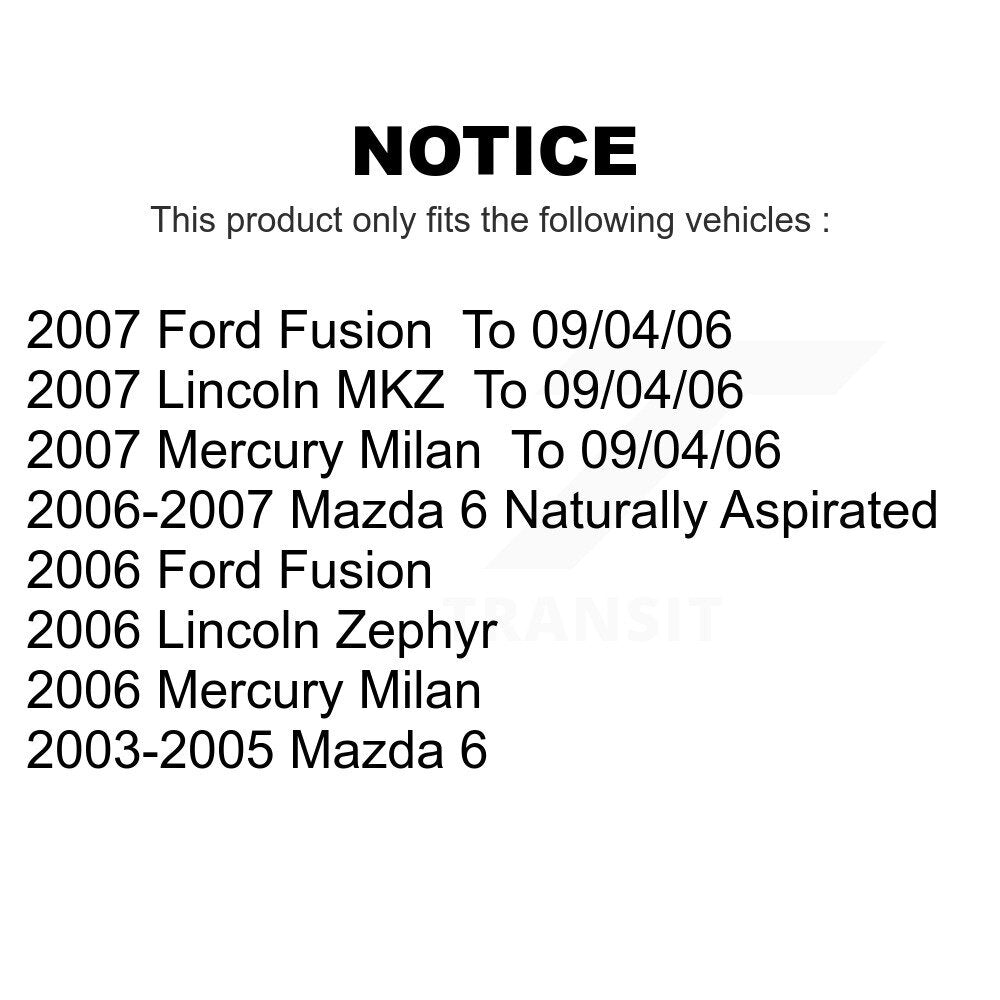 Front Suspension Control Arm And Ball Joint Assembly Stabilizer Bar Link Kit For Ford Fusion Mazda 6 Mercury Milan Lincoln MKZ Zephyr KTR-100261