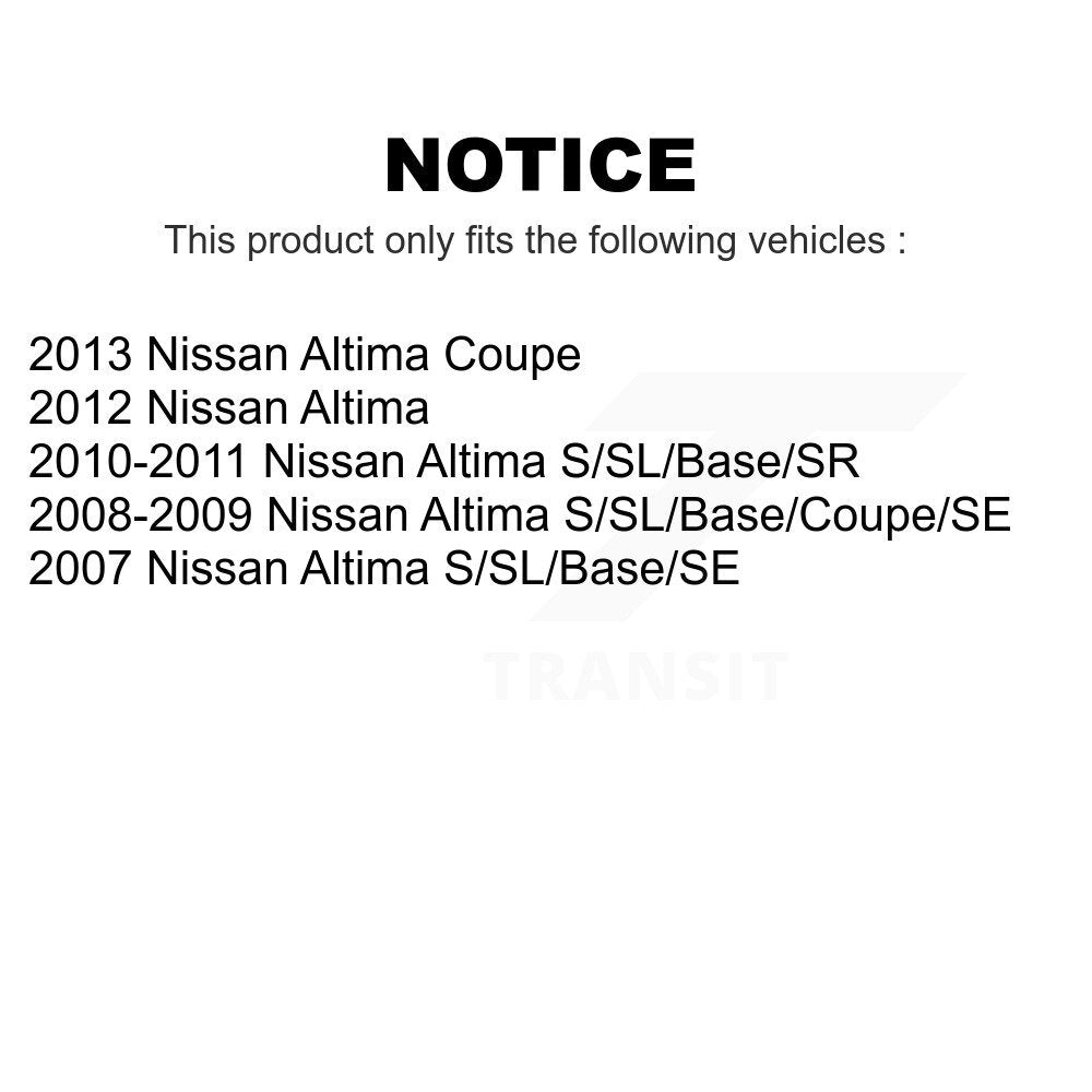 Front Suspension Control Arm And Ball Joint Assembly Steering Tie Rod End Stabilizer Bar Link Kit (8Pc) For Nissan Altima KTR-100591
