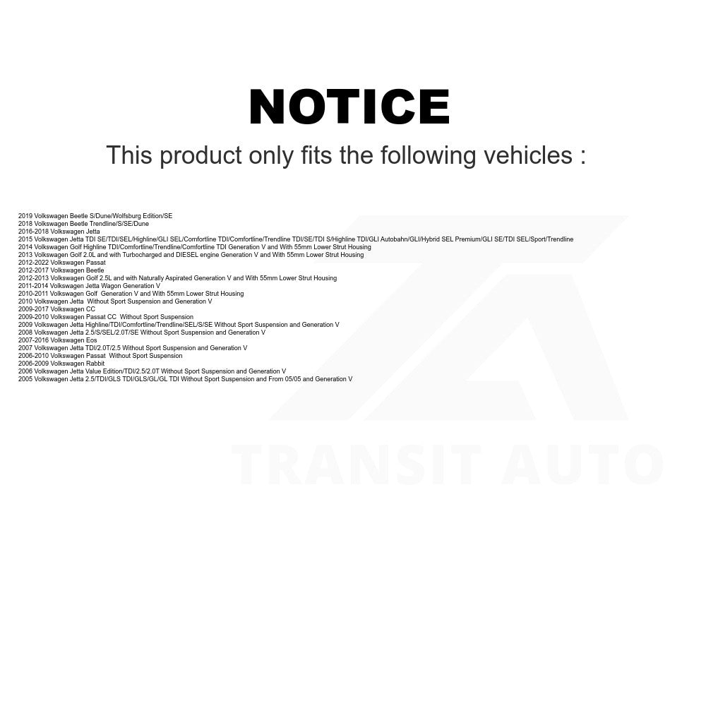 Front Suspension Strut 78-72311 For Volkswagen Jetta Passat Beetle CC Eos Golf Rabbit