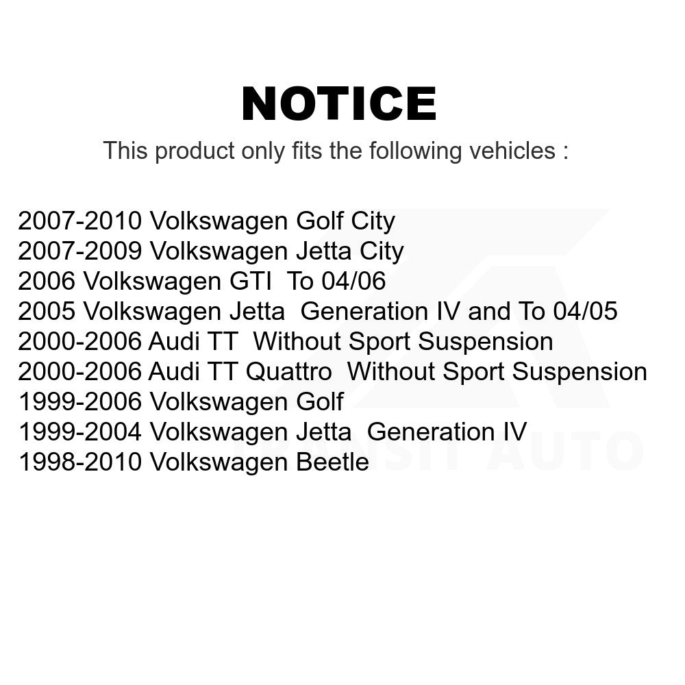 Front Suspension Strut Hardware Kit 73-904905 For Volkswagen Jetta Beetle Golf Audi TT Quattro GTI City