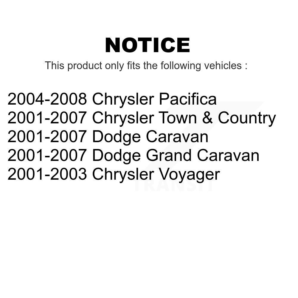 Front Suspension Strut Shock Mounting Pair For Dodge Chrysler Grand Caravan Town & Country Pacifica Voyager K73-100128