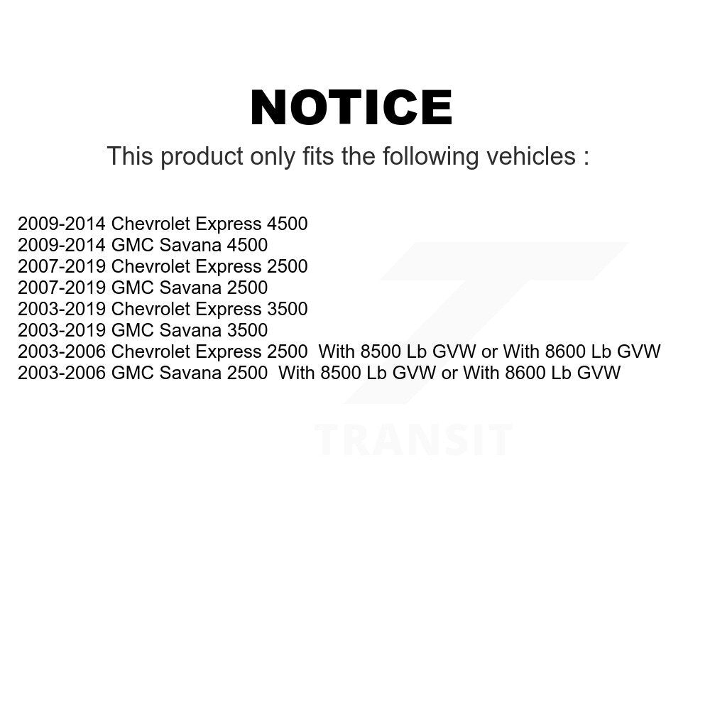 Front Tie Rod End Kit For Chevrolet Express 3500 2500 GMC Savana 4500 K72-100744
