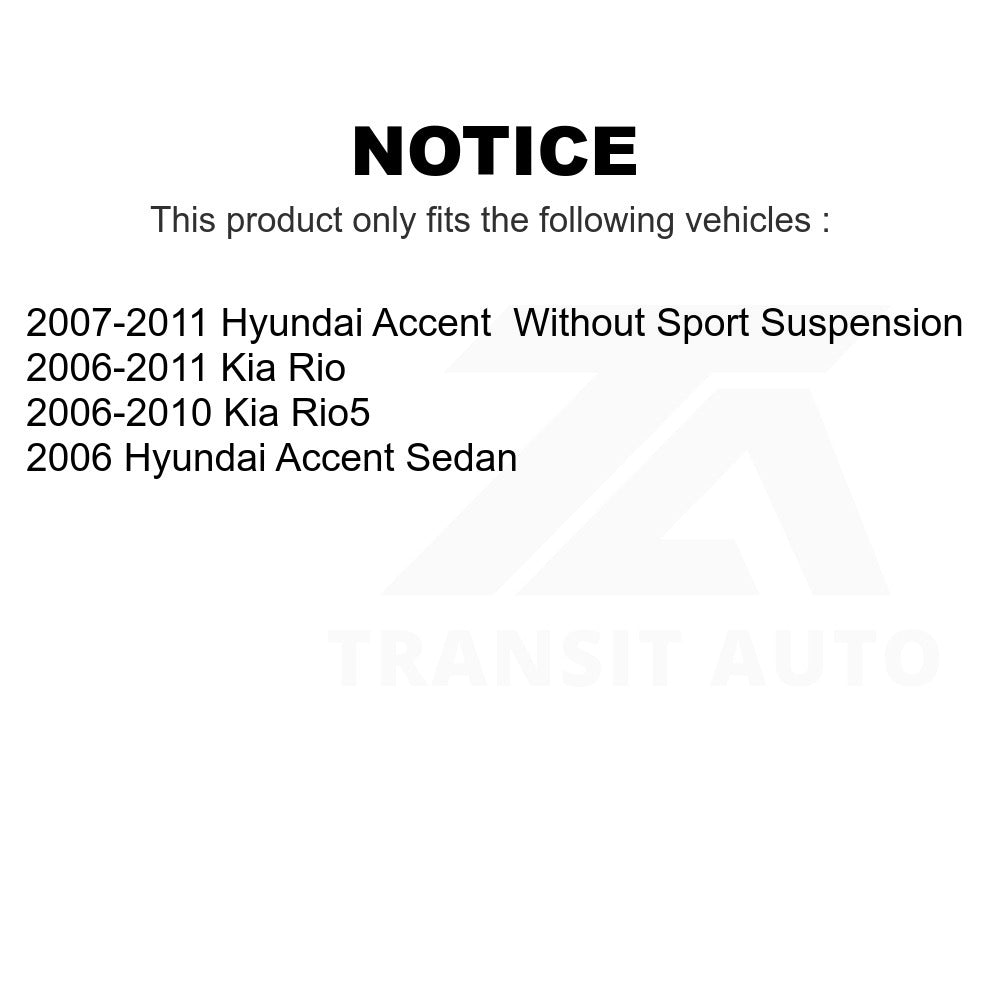 Front To Frame Suspension Stabilizer Bar Bushing Kit TOR-K200903 For Hyundai Accent Kia Rio Rio5
