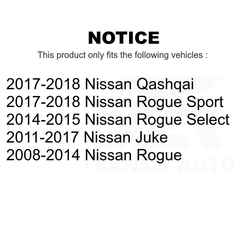 Front To Frame Suspension Stabilizer Bar Bushing Kit TOR-K201298 For Nissan Rogue Juke Sport Select Qashqai