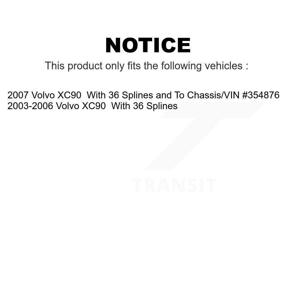 Front Wheel Bearing And Hub Assembly Pair For Volvo XC90 K70-100286
