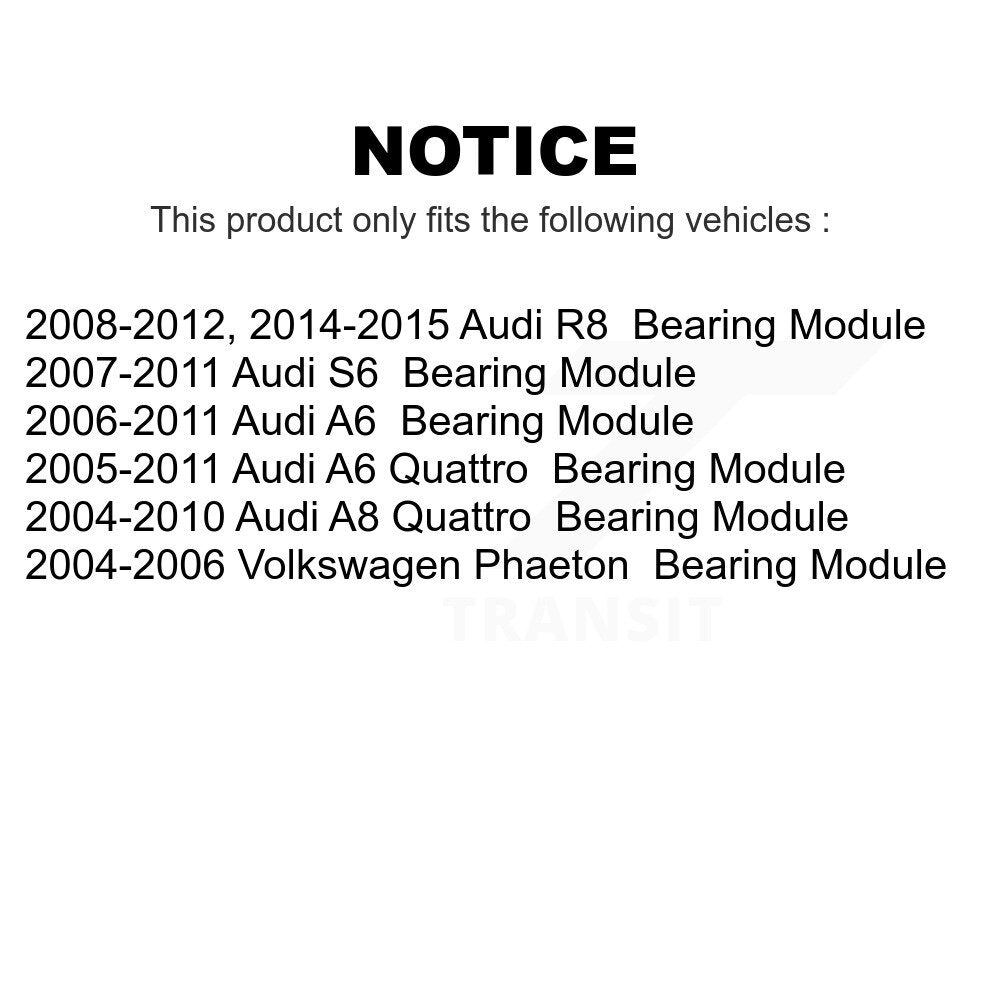 Front Wheel Bearing Assembly Pair For Audi A6 Quattro A8 R8 Volkswagen Phaeton S6 Module K70-100002