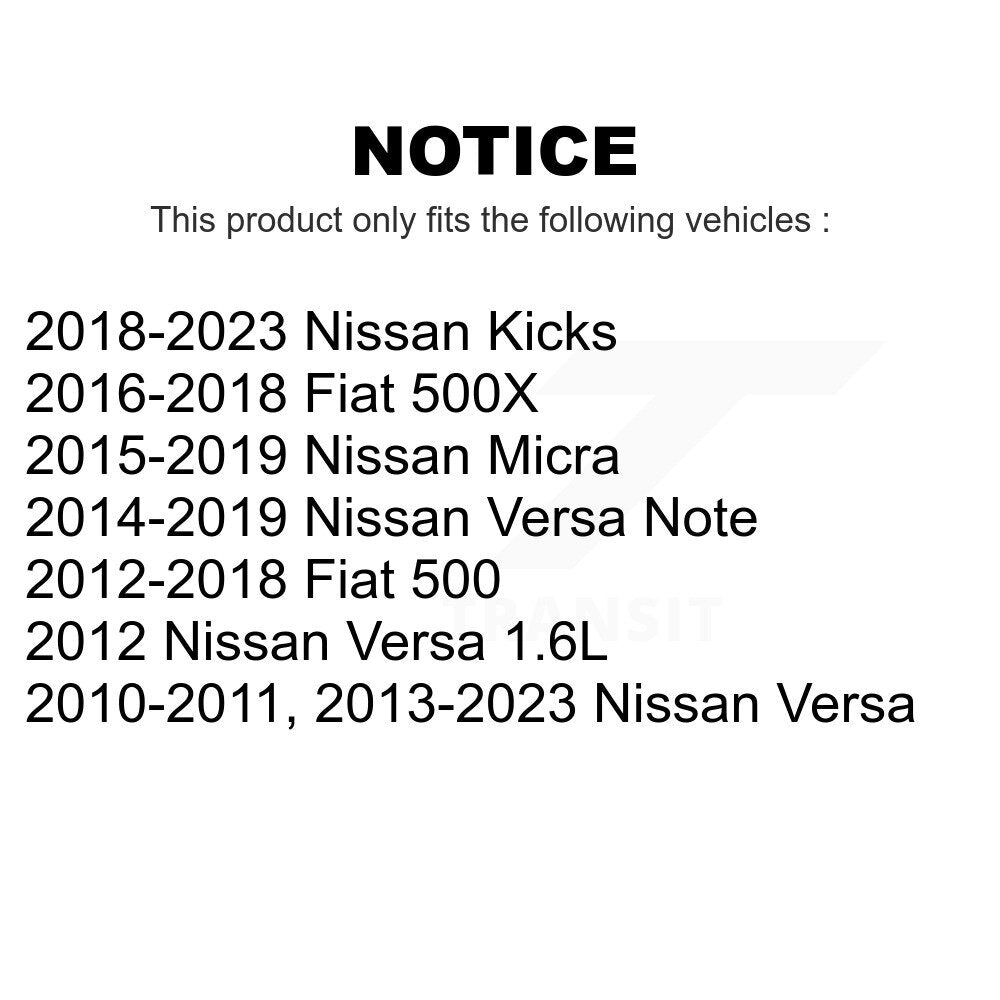 Front Wheel Bearing Pair For Nissan Versa Note Fiat 500 Kicks 500X Micra K70-100546