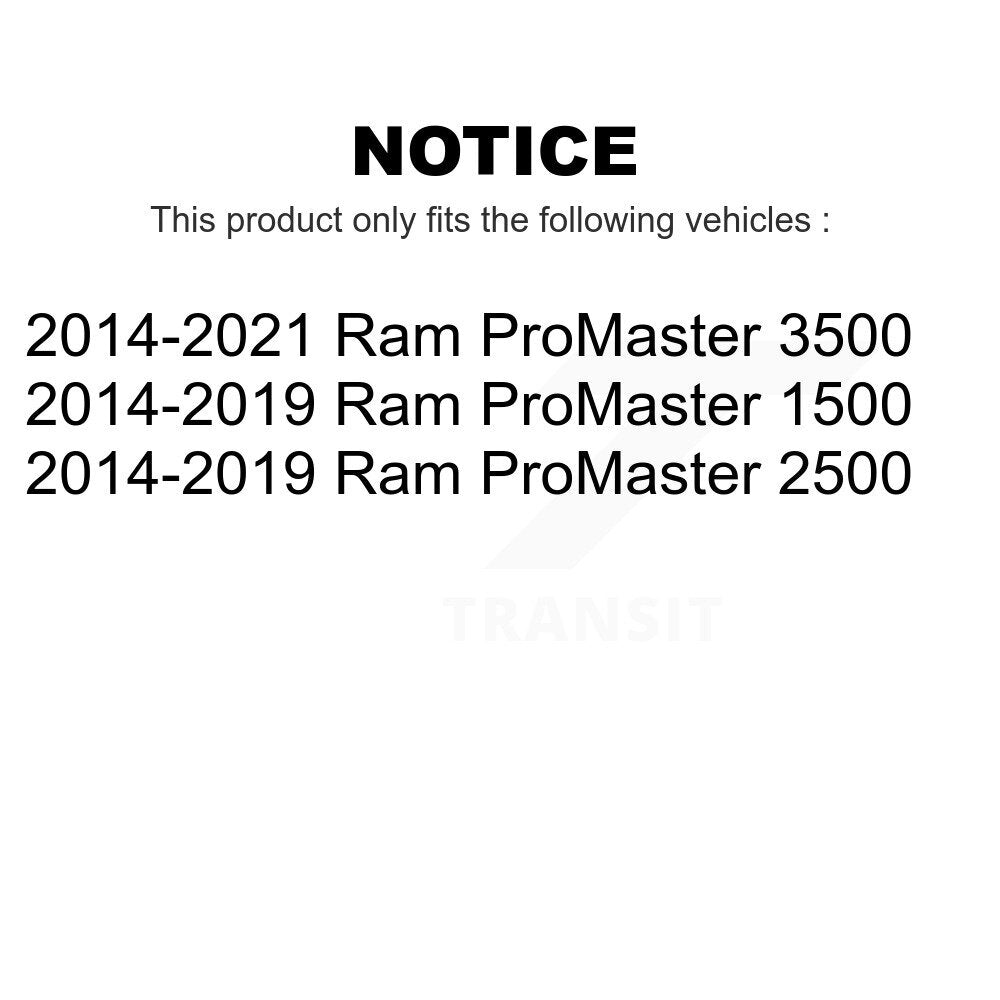 Front Wheel Bearing Pair For Ram ProMaster 1500 2500 3500 K70-101400