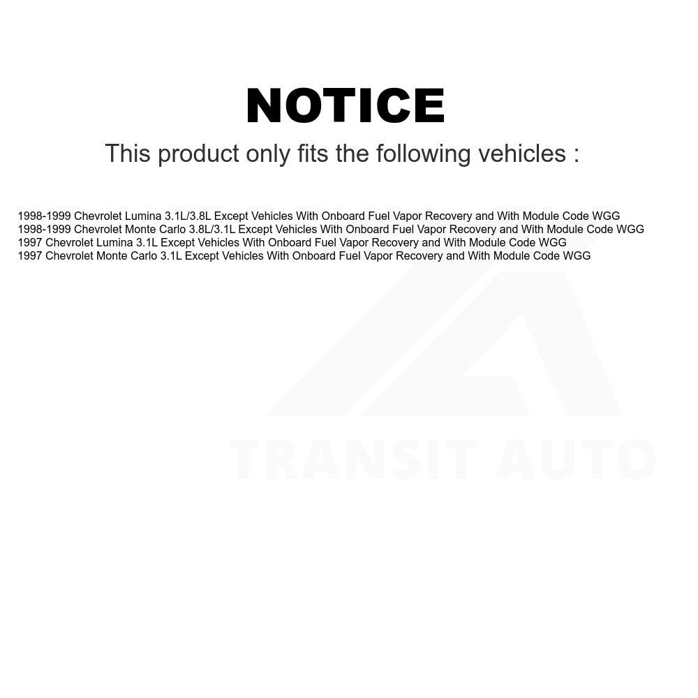 Fuel Pump Module Assembly AGY-00310308 For Chevrolet Lumina Monte Carlo Except Vehicles With Onboard Vapor Recovery Code WGG